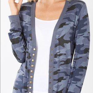 Brand new navy camo cardigan
